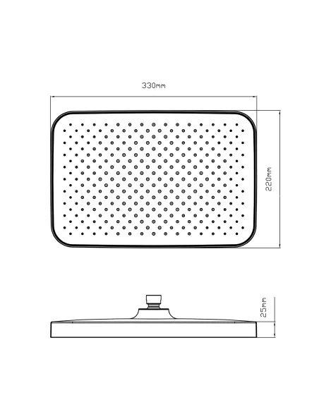 Лейка тропический душ Q-Tap Hlavova QTHLA107CRM45944 Chrome, 330x220 мм, прямоугольная