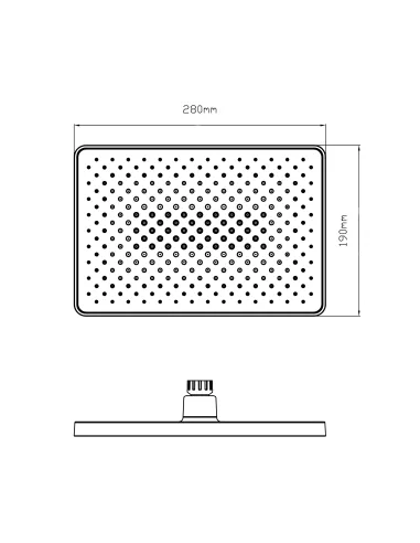 Лейка тропический душ Q-Tap Hlavova QTHLA107CRM45946 Chrome, 280x190 мм, прямоугольная