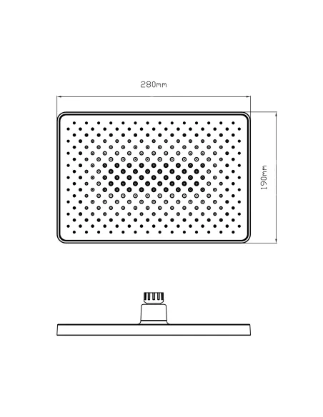 Лейка тропический душ Q-Tap Hlavova QTHLA107BLM45947 Black Matt, 280x190 мм, прямоугольная