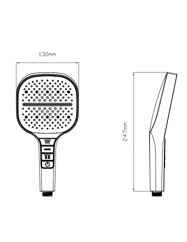 Лійка для ручного душу Q-Tap Rucni QTRUC125CRM45956 Chrome, 130x130 мм, 3 режими