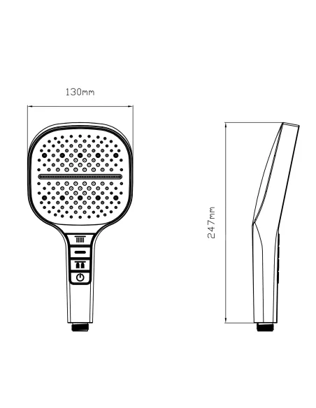 Лейка для ручного душа Q-Tap Rucni QTRUC125BLM45957 Black Matt, 130x130 мм, 3 режима, черная