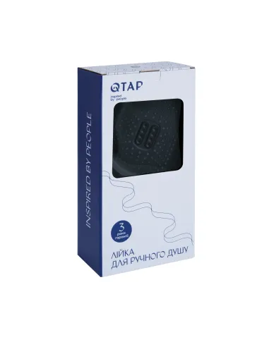 Лійка для ручного душу Q-Tap Rucni QTRUC125BLM45961 Black Matt, 140x110 мм, 3 режими, чорна
