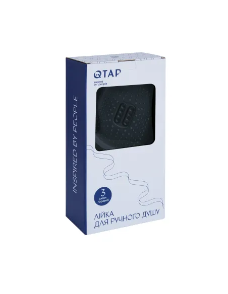 Лійка для ручного душу Q-Tap Rucni QTRUC125BLM45961 Black Matt, 140x110 мм, 3 режими, чорна