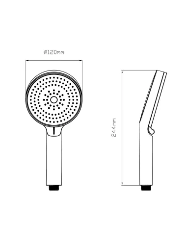 Лійка для ручного душу Q-Tap Rucni QTRUC125CRM45950 Chrome, 130 мм, 3 режими