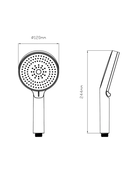 Лейка для ручного душа Q-Tap Rucni QTRUC125CRM45950 Chrome, 130 мм, 3 режима