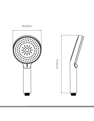 Лейка для ручного душа Q-Tap Rucni QTRUC125BLM45951 Black Matt, 130 мм, 3 режима,черная