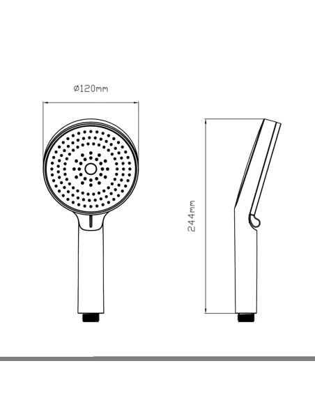 Лійка для ручного душу Q-Tap Rucni QTRUC125BLM45951 Black Matt, 130 мм, 3 режими, чорна