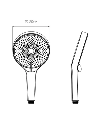 Лійка для ручного душу Q-Tap Rucni QTRUC125CRM45952 Chrome, 130 мм, 3 режими