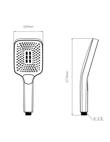 Лійка для ручного душу Q-Tap Rucni QTRUC125CRM45954 Chrome, 140x110 мм, 3 режими