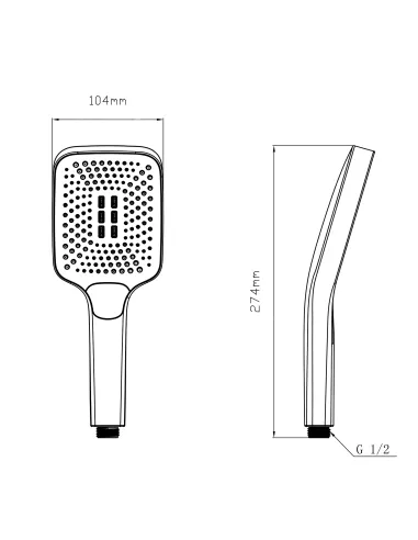 Лейка для ручного душа Q-Tap Rucni QTRUC125BLM45955 Black Matt, 140x110 мм, 3 режима, черная