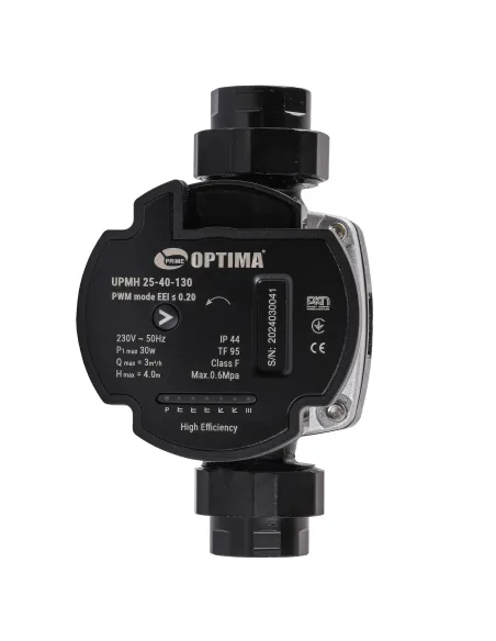 Циркуляційний енергозберігаючий насос Optima Prime UPMH 25-40AUTO 130 мм, з гайками