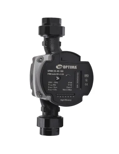 Циркуляционный насос энергосберегающий Optima Prime UPMH 25-40AUTO 180 мм, с гайками