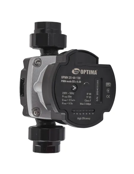 Циркуляційний насос енергозберігаючий Optima Prime UPMH 25-60AUTO 130 мм, з гайками