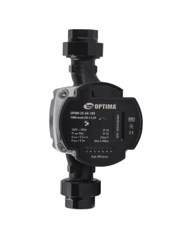 Циркуляционный насос энергосберегающий Optima Prime UPMH 25-60AUTO 180 мм, с гайками