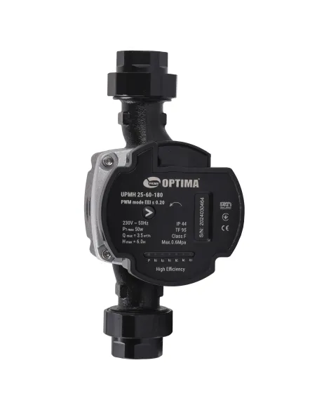 Циркуляционный насос энергосберегающий Optima Prime UPMH 25-60AUTO 180 мм, с гайками
