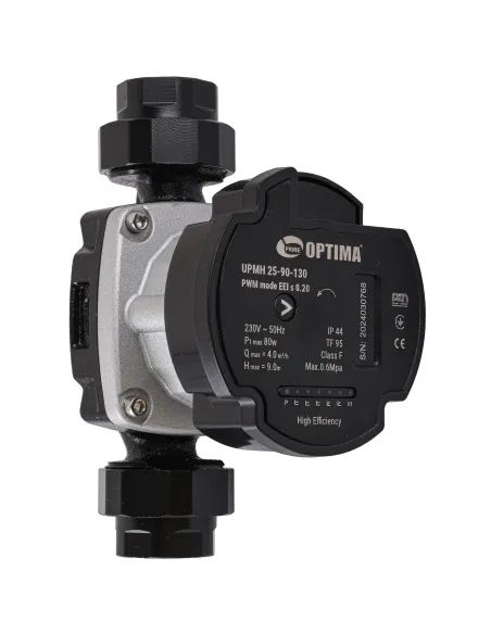 Циркуляционный насос энергосберегающий Optima Prime UPMH 25-90AUTO 130 мм, с гайками