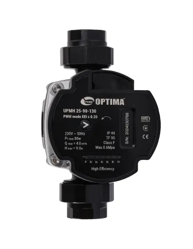 Циркуляционный насос энергосберегающий Optima Prime UPMH 25-90AUTO 130 мм, с гайками