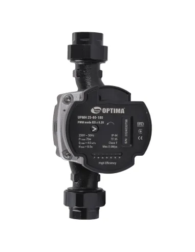 Циркуляционный насос энергосберегающий Optima Prime UPMH 25-80AUTO 180 мм, с гайками