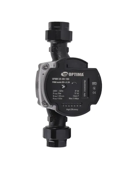 Енергозберігаючий циркуляційний насос Optima Prime UPMH 25-80AUTO 180 мм, з гайками
