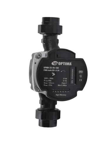 Циркуляционный насос энергосберегающий Optima Prime UPMH 25-90AUTO 180 мм, с гайками