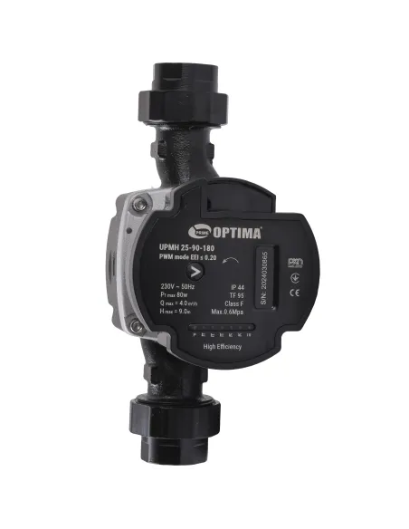 Циркуляционный насос энергосберегающий Optima Prime UPMH 25-90AUTO 180 мм, с гайками