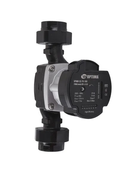 Циркуляционный насос энергосберегающий Optima Prime UPMH 32-70AUTO 180 мм, с гайками Циркуляционный насос энергосберегающий Optima Prime UPMH 32-70AUTO 180 мм, с гайками