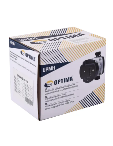 Циркуляционный насос энергосберегающий Optima Prime UPMH 20-80AUTO 130 мм, с гайками Циркуляционный насос энергосберегающий Optima Prime UPMH 20-80AUTO 130 мм, с гайками
