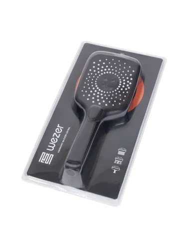 Лейка для душа ручная Wezer WKY-37 Black, прямоугольная 3 режима