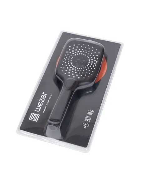 Лейка для душа ручная Wezer WKY-37 Black, прямоугольная 3 режима