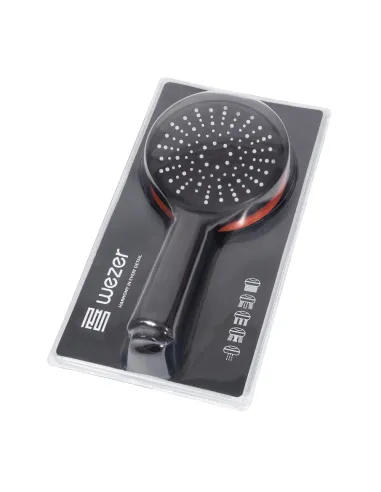 Лійка для душу ручна Wezer WKY-38 Black, кругла 3 режими