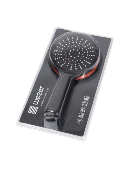Лійка для душу ручна Wezer WKY-38 Black, кругла 3 режими