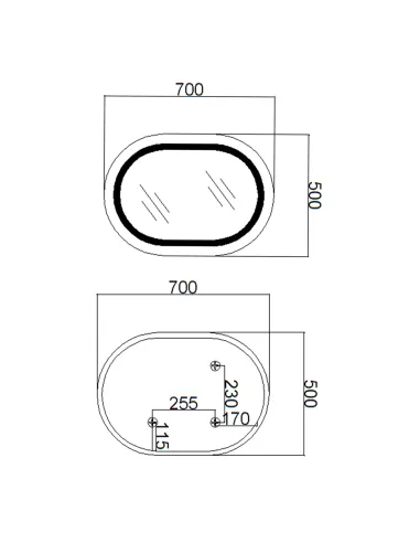 Зеркало для ванной Q-Tap Gemini Reverse QT2578R5070 с LED-подсветкой, с антизапотеванием, 500 х 700 мм