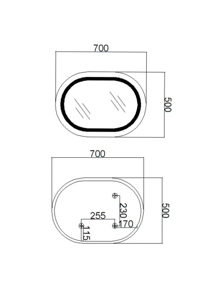 Зеркало для ванной Q-Tap Gemini Reverse QT2578R5070 с LED-подсветкой, с антизапотеванием, 500 х 700 мм