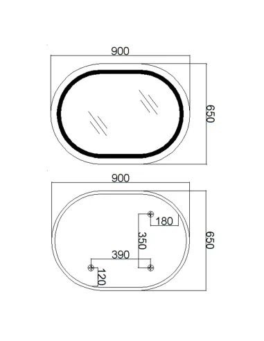Дзеркало для ванної Q-Tap Gemini Reverse QT2578R6590 з LED-підсвічуванням, з антизапотіванням, 650 х 900 мм