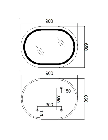 Зеркало для ванной Q-Tap Gemini Reverse QT2578R6590 с LED-подсветкой, с антизапотеванием, 650 х 900 мм