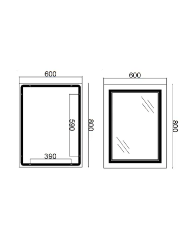 Дзеркало для ванної кімнати Q-Tap Cardinal Reverse QT0478C6080 з LED-підсвічуванням, з антизапітнінням, 600 х 800 мм