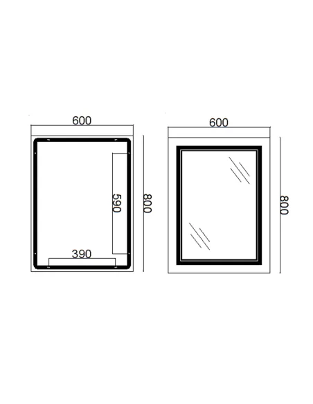 Дзеркало для ванної кімнати Q-Tap Cardinal Reverse QT0478C6080 з LED-підсвічуванням, з антизапітнінням, 600 х 800 мм