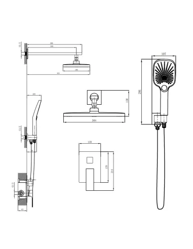 Душевая система скрытого монтажа Qtap Gemini QTGEM113CRM45696 CRM