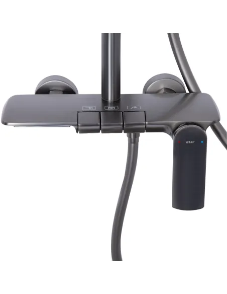 Душова система з виливом Qtap Slavonice QTSLA111GMB45905 Gunmetal Black PVD