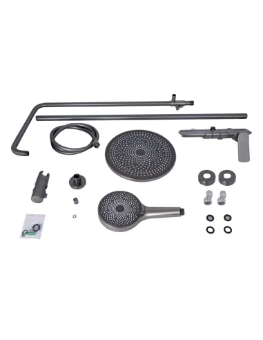 Душова система з виливом Qtap Slavonice QTSLA111GMB45905 Gunmetal Black PVD