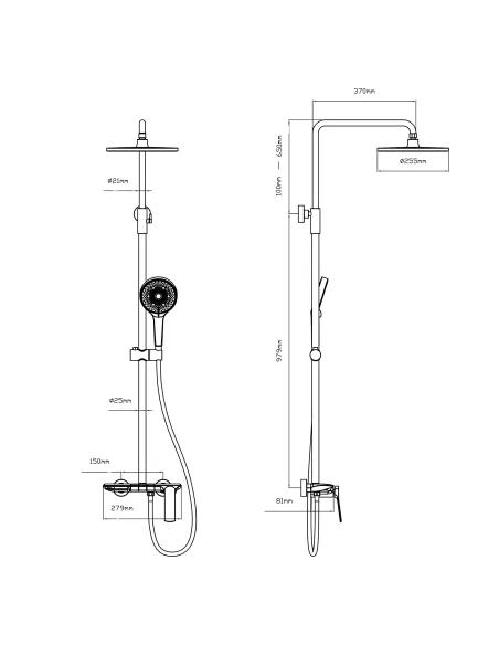Душевая система c изливом Qtap Slavonice QTSLA111BLM45906 Black Matt