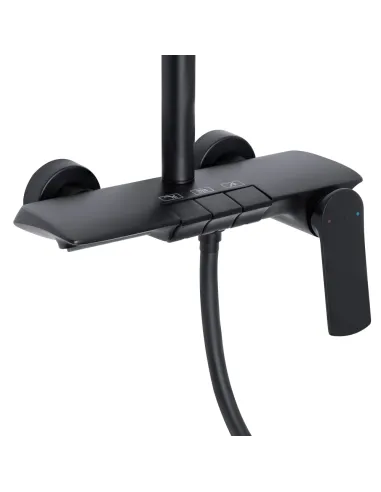 Душова система з виливом Qtap Slavonice QTSLA111BLM45906 Black Matt