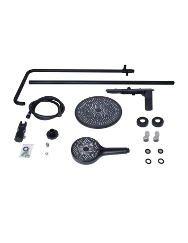 Душова система з виливом Qtap Slavonice QTSLA111BLM45906 Black Matt