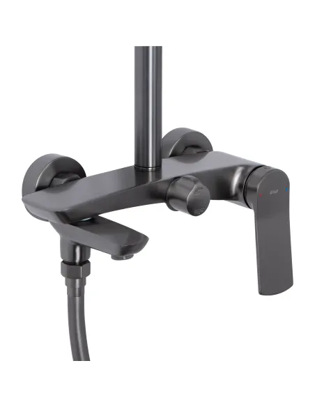 Душова система з виливом Qtap Slavonice QTSLA111GMB45910 Gunmetal Black PVD