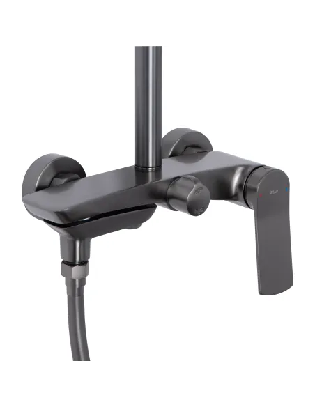 Душова система з виливом Qtap Slavonice QTSLA111GMB45910 Gunmetal Black PVD