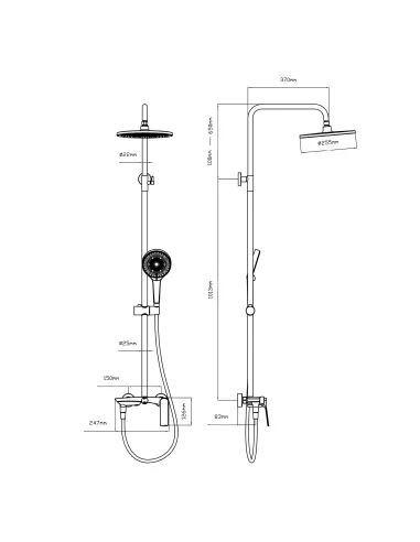 Душевая система c изливом Qtap Slavonice QTSLA111CRM45909 Chrome