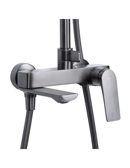 Душевая система c изливом Qtap Vlasta New QTVLA111GMB45651 Gunmetal Black PVD