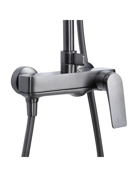 Душева система з виливом Qtap Vlasta New QTVLA111GMB45651 Gunmetal Black PVD