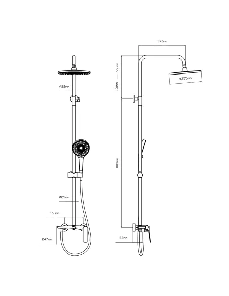 Душевая система со смесителем Qtap Slavonice QTSLA110GMB45913 Gunmetal Black PVD