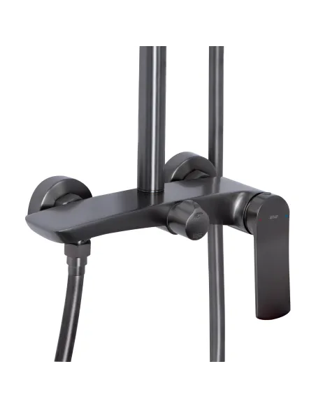 Душова система із змішувачем Qtap Slavonice QTSLA110GMB45913 Gunmetal Black PVD